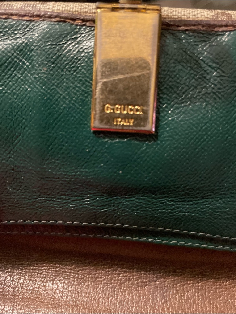 Gucci Beige GG Supreme Canvas Wallet with Red and Green Web Stripe - Picture 6 of 8